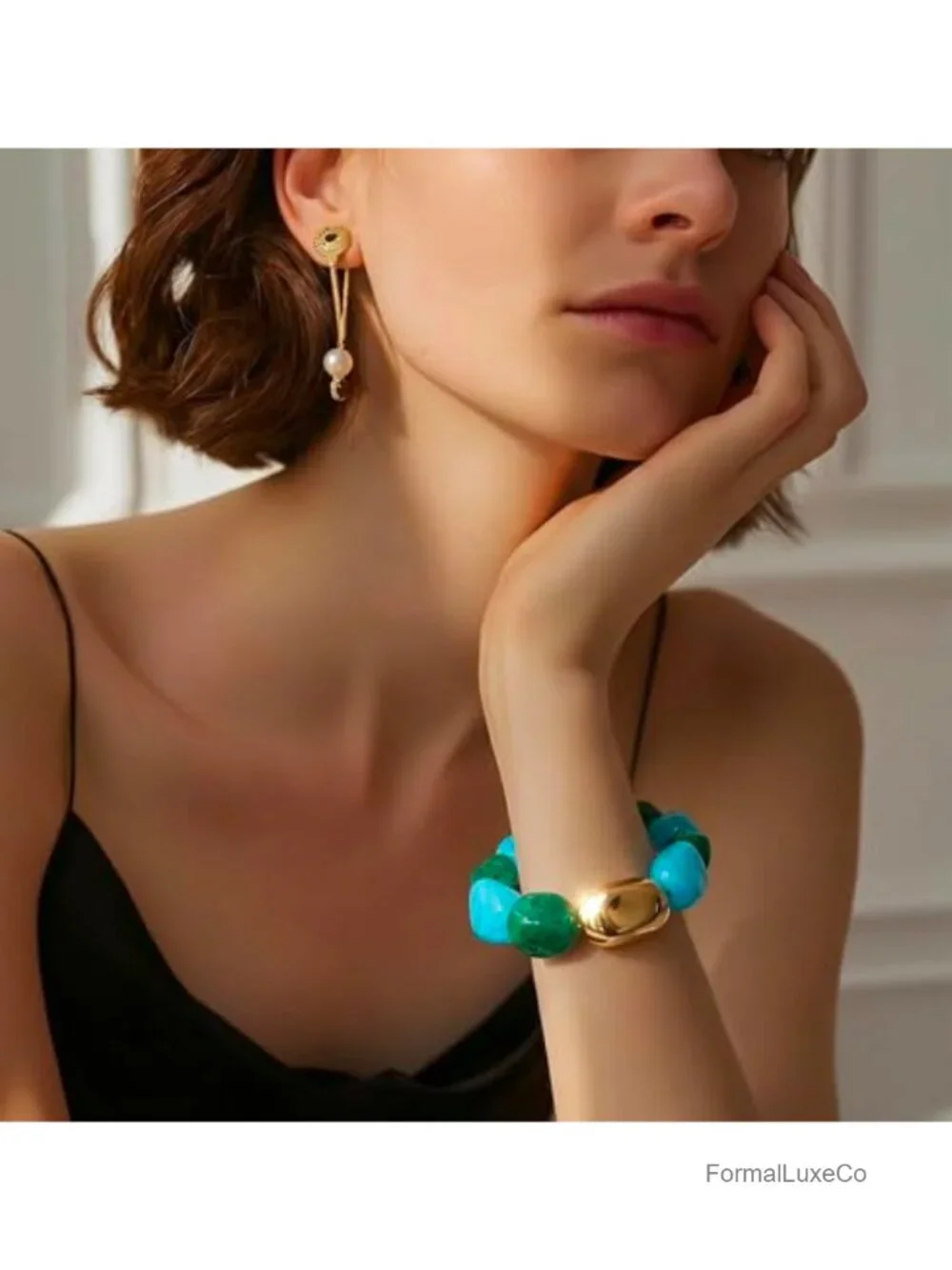 Chunky Resin Stretch Bracelet Statement Jewelry Women Gift